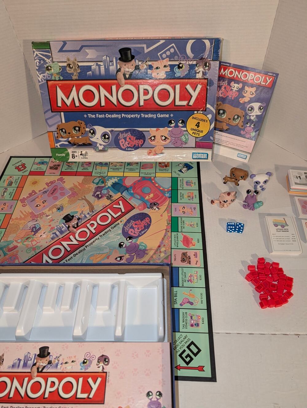 Monopoly Littlest Pet Shop Edition w/ 4 Pets 2008 COMPLETE Rare